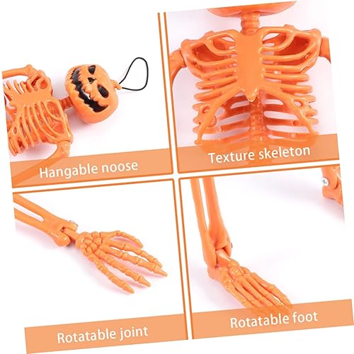 Miniatura 6 de YARNOW 2 piezas de esqueleto de calavera para exteriores, decoraciones de Halloween, decoración de estatua al aire libre, adornos para exteriores,