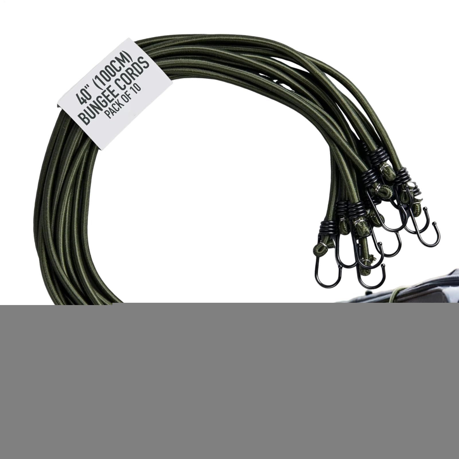 Cordón elástico con ganchos resistentes de 100 cm para sujetar equipaje de camping set de 10 piezas