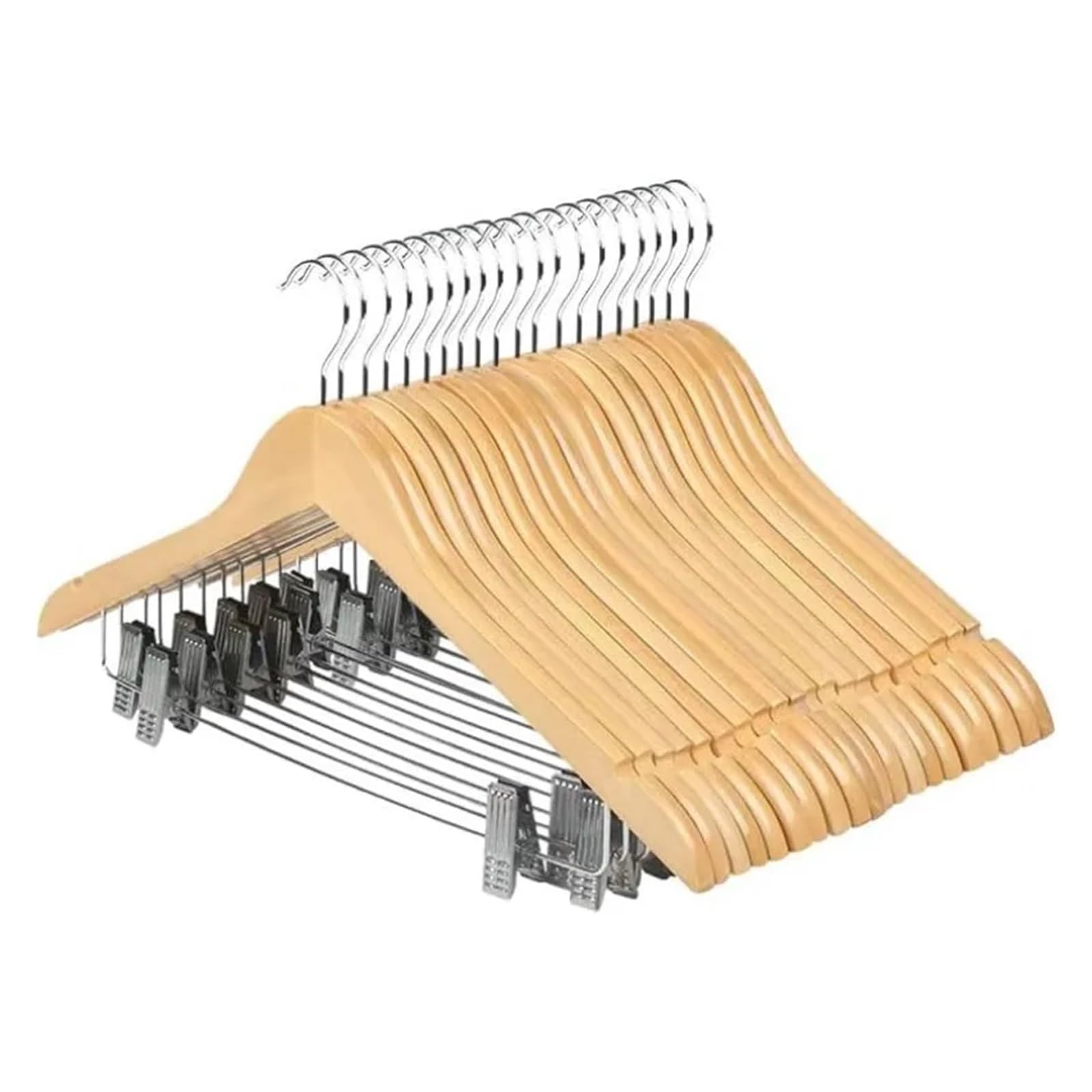 KFGISD, Wooden Hangers Wooden for Jacket/Skirt/Coat/Dress/Blouse ，Hangers(20pcs Natural)