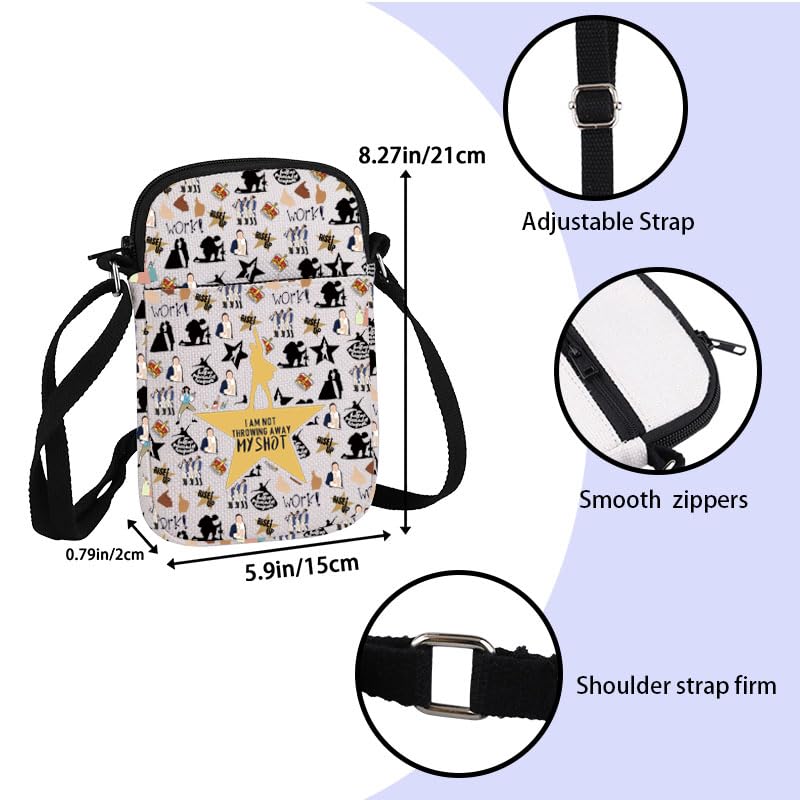 ZJXHPO Musical Cross Body Bag I Am Not Throwing Away My Shot Messenger Bag Musical Lover Gift (Shot CB)2