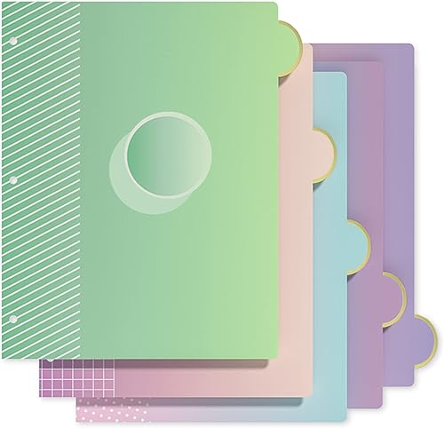 Y YOMA Divisores de carpetas de 3 anillos de oro rosa con pestañas tamaño carta, bonitos separadores de papel decorativos para oficina, escuela,