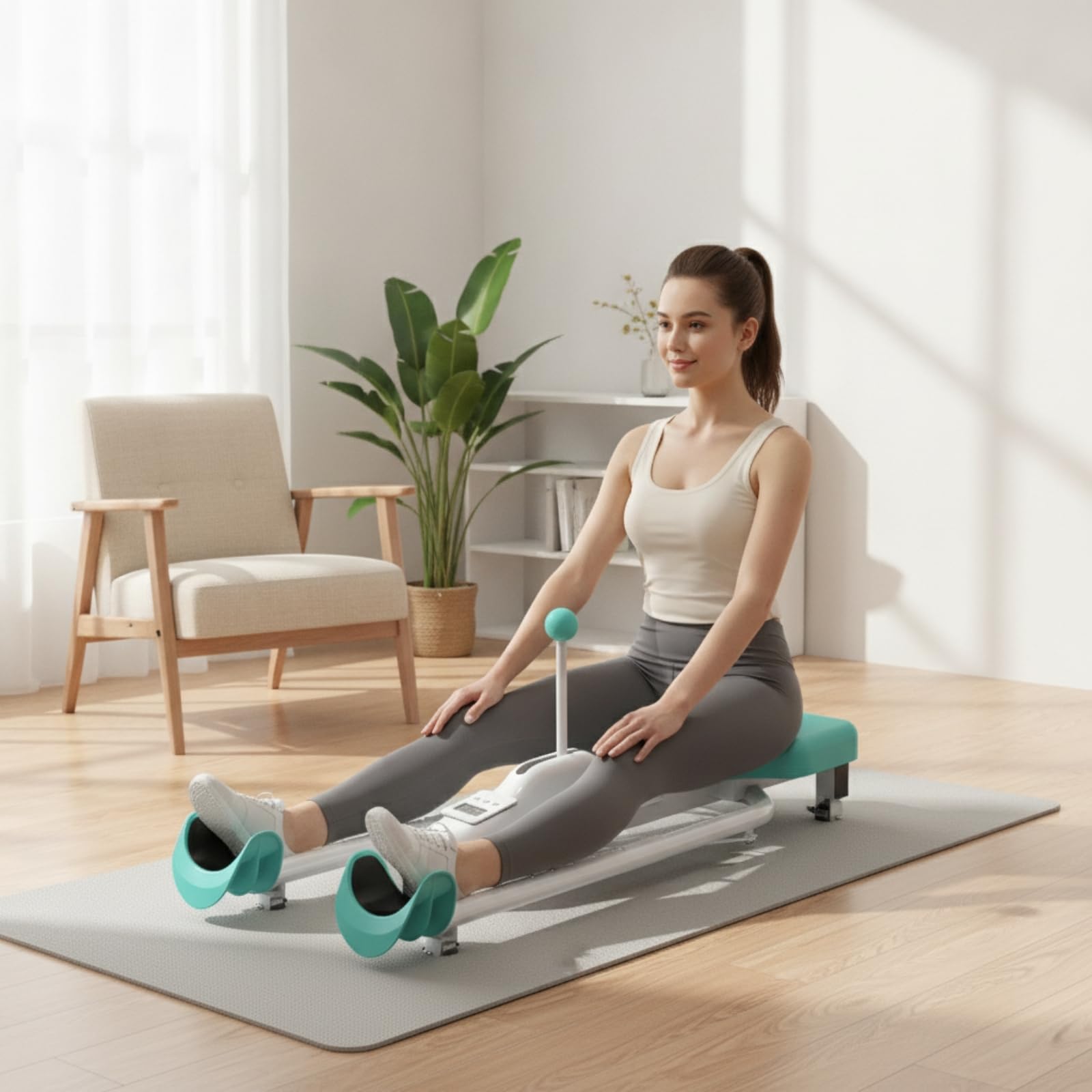 Entrenador de Estiramiento de Piernas Aparato de Estiramiento Máquina de Apertura de Caderas Banco de Splits con Asiento Acolchado y Respaldo para