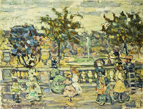 Affiche toile Promenade Maurice Prendergast pour une ambiance de salon chaleureuse