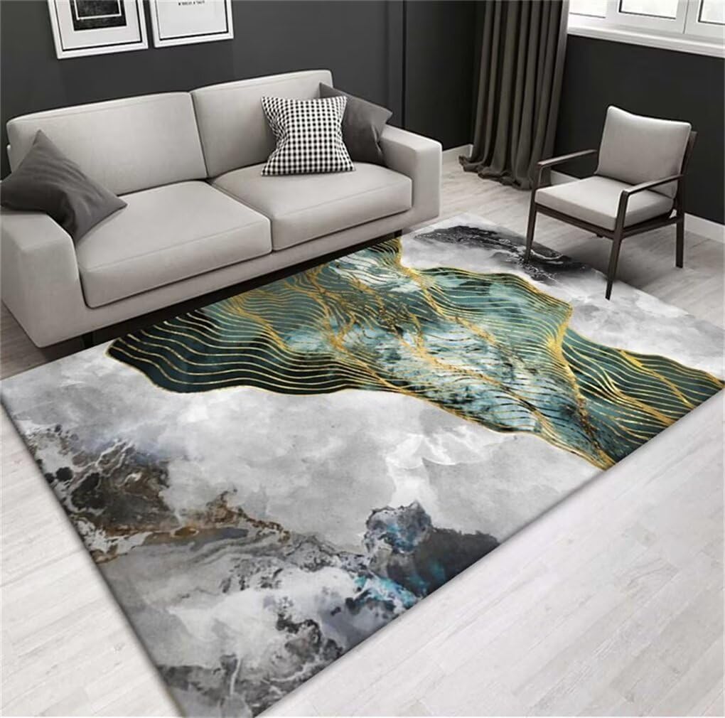 Tapis carré 200x200cm tapis couloir long facile d'entretien motif abstrait