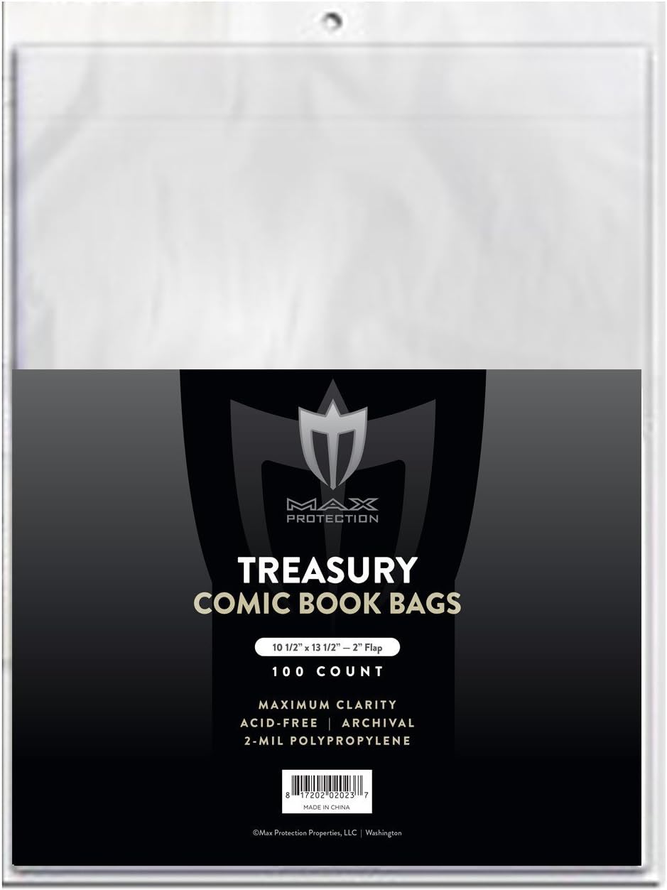 Pack of 100 Max Pro Premium Treasury Size Comic Book Poly Bags
