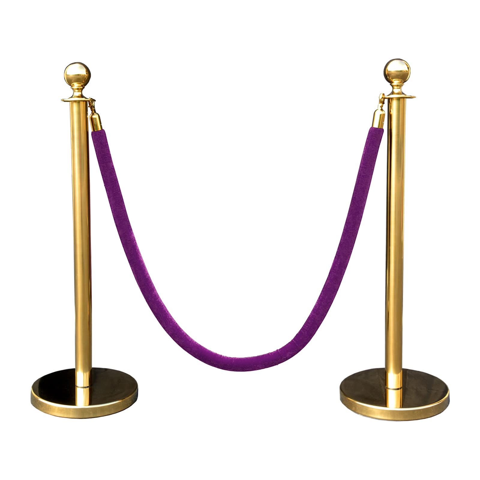 Stanchion Barriers Gold Crown Rope Stanchion Set - 3 Piece VIP Crowd ...