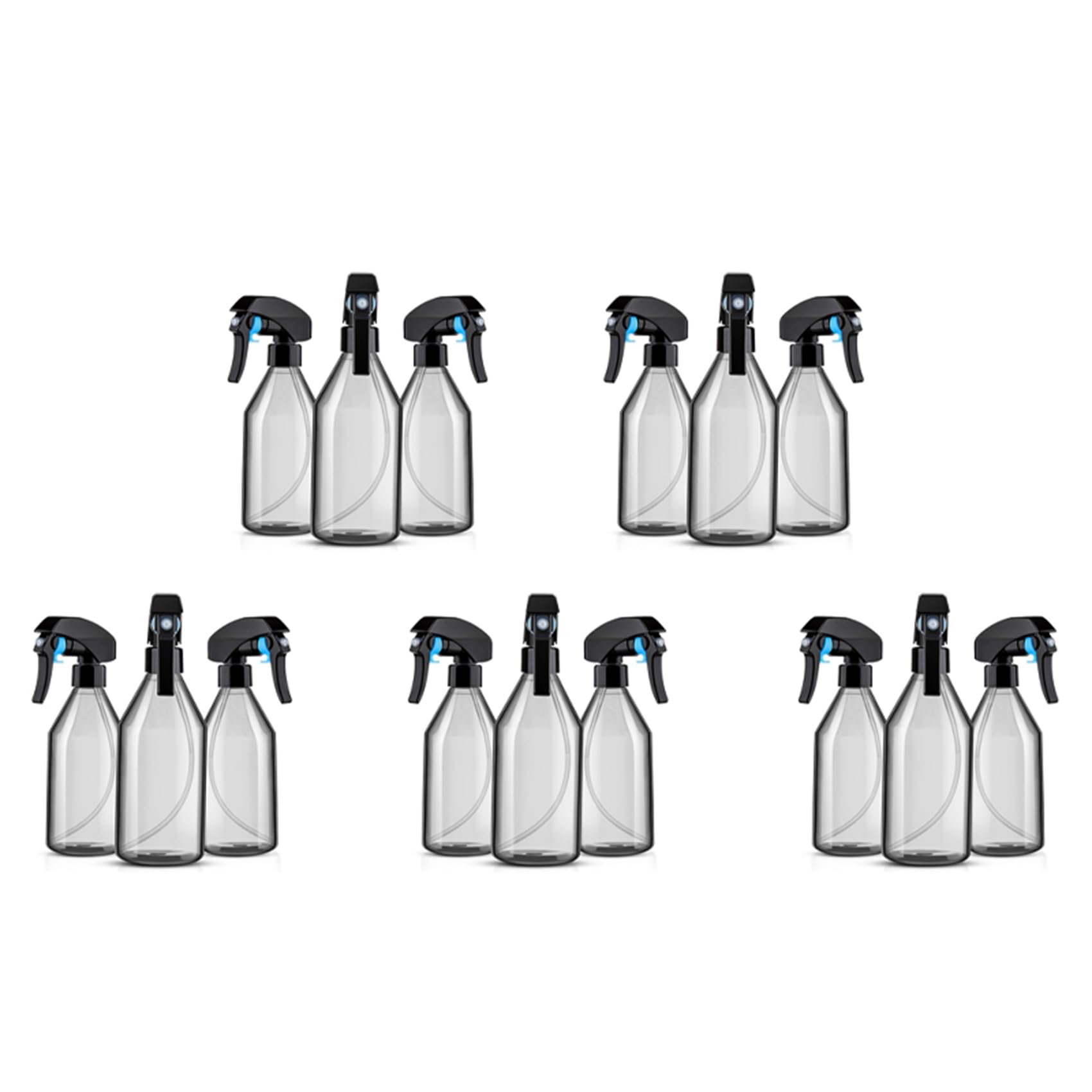 Hndhbfgrt Plastic Bottles for Cleaning Solutions,10OZ Reusable Empty Container with Black Trigger Sprayer, 15Pack