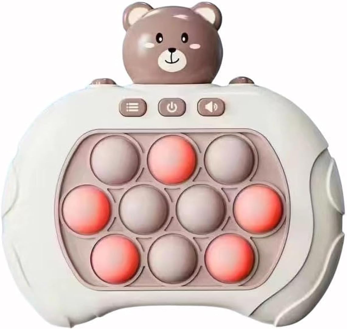 Puzzle Game Machine, Quick Push Game, Pop It Fidget Toy, Bubble Sensory Fidget Toy, Puzzle Pop Game Machine, Puzzle Game Machine, Decompression Toy Console (Bear)
