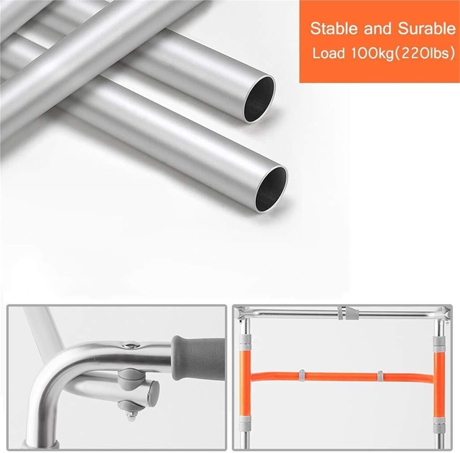 歩行器 高齢者、成人、障害者向けの折りたたみ式歩行器。調節可能な脚を備えた基本的な歩行補助具。軽量アルミ製 リハビリテーションツール