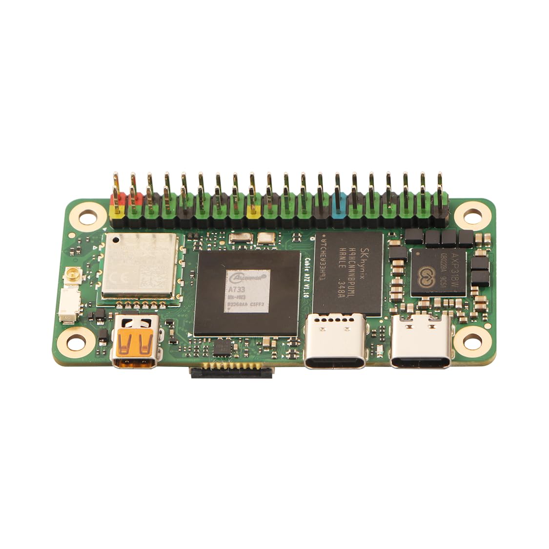 Radxa Cubie A7Z, Octa-Core Allwinner SoC, double affichage, coprocesseur RISC-V, ordinateur monocarte (Radxa Cubie A7Z 2 Go avec en-tête GPIO)