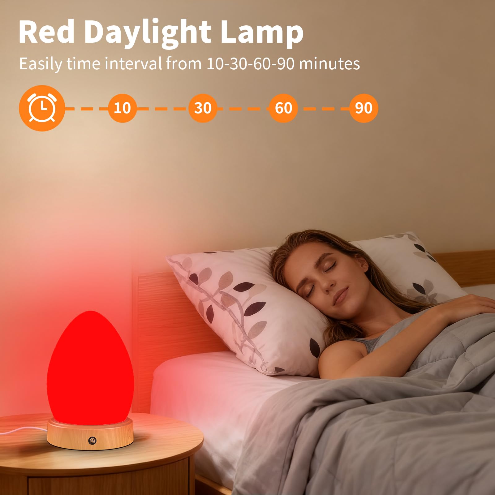 Lampada per terapia a luce rossa da 670 nm per sonno e relax, lampada solare da 10000 Lux con telecomando, doppia funzione di aiuto per il sonno e lampada solare, luce notturna a 4 colori per