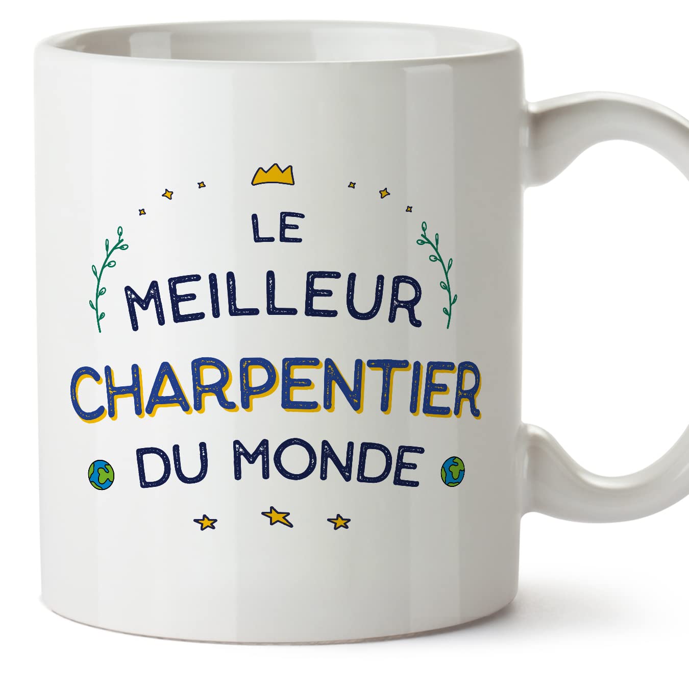 MUGFFINS Carpenter Man Mug - in French - Meilleur du Monde - Funny Gift for Colleagues - Ceramic 11oz Mug