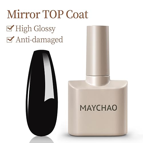 Miniatura 3 de MAYCHAO Juego de 2 esmaltes de gel de 0.5 fl oz (0.5 fl oz), base transparente y capa superior brillante que no se limpia, esmalte de uñas de gel UV