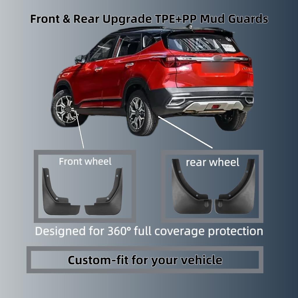 Mud Flaps Splash Guards for Kia Seltos 2021-2025, Custom Fit All Weather Tire Protector, Exterior Accessories