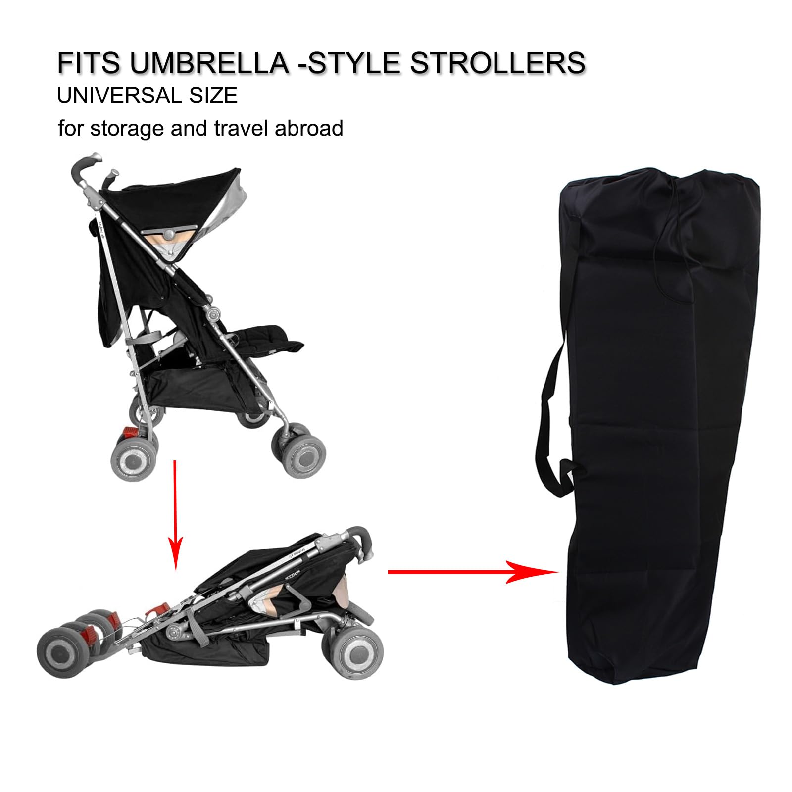 Sac de Voyage pour Poussette d'Avion, Parapluie Anti-Poussière, Organisateur de Rangement pour Train, Avion, Portail, Chèque - Cadeau pour Bébé