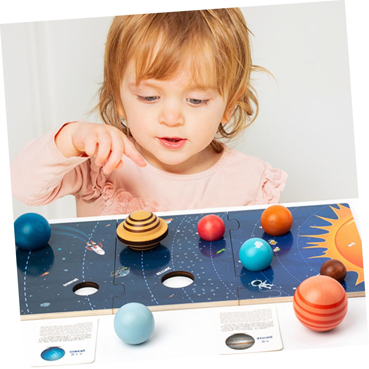 Juguete Educativo de Planetas para Niños, Rompecabezas de Madera