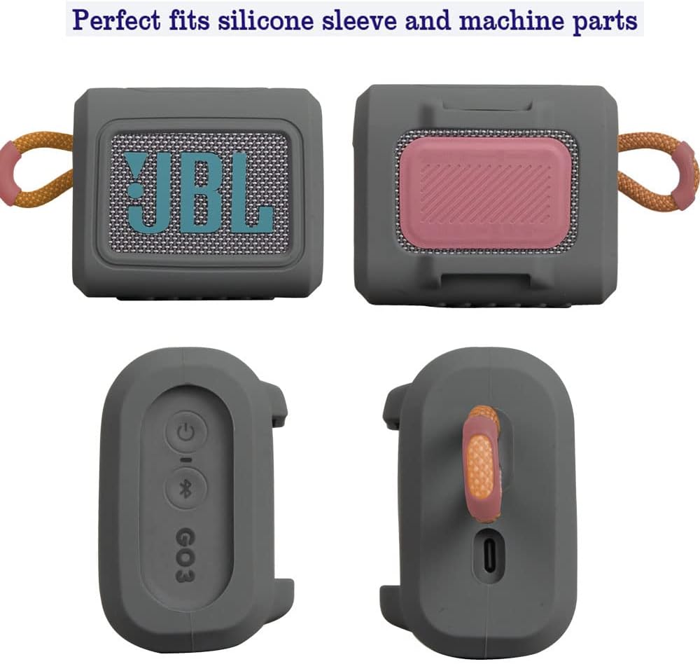 Hermitshell Hard Travel Case for JBL Go 3 / Go 4 Portable Bluetooth Speaker (Light Gray, Silicone Case) - Image 3