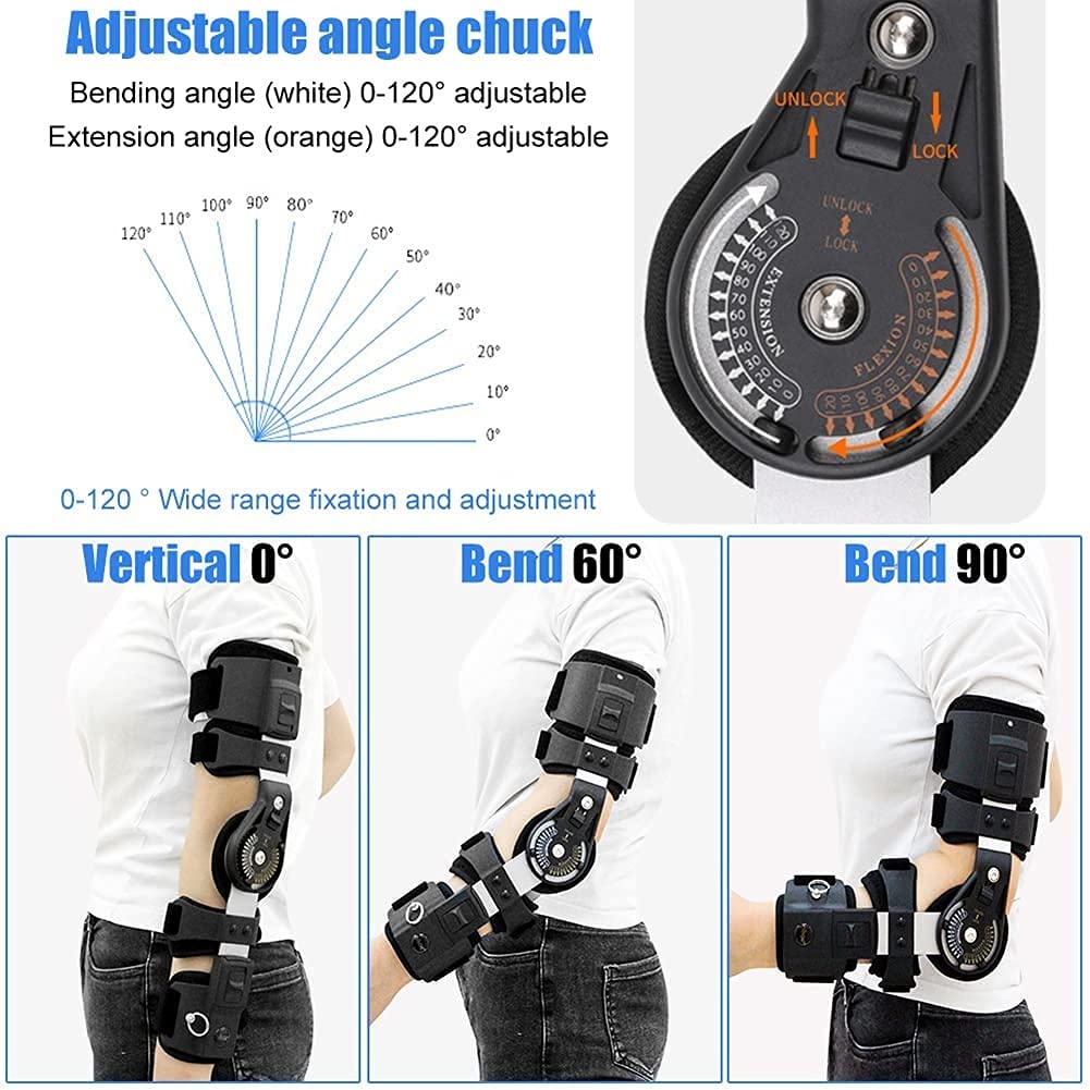 Ortesis De Codo Fijo Ortesis De Codo, Eslinga De Brazo De Hombro Soporte De Tirantes De Antebrazo, Soporte Fijo De Articulación De Codo con Bisagra Ajustable, para Estabilizador De Fractura De Túnel