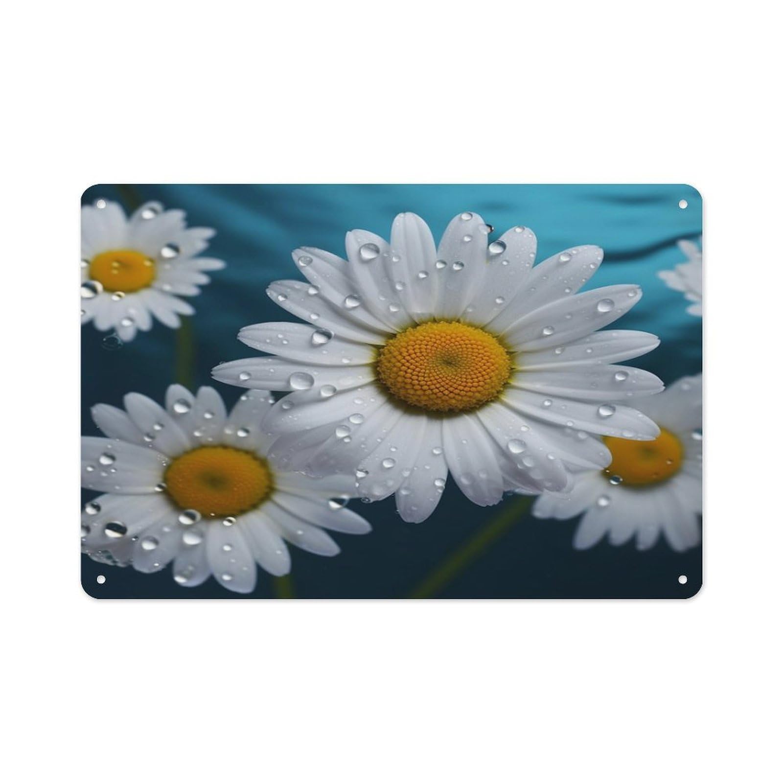 Btcowzrv Style Daisy Flowers Metal Sign 7.9 X 11.8 Inch, Aluminum Sign Wall Art Decor Easy To Install, Decorative Plaque For Home Bar Kitchen Pub Shop Garage