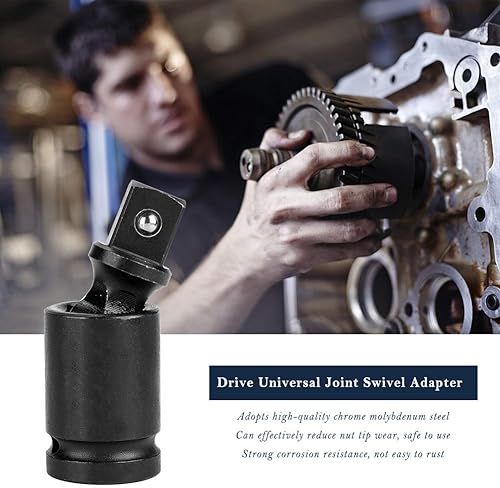 Miniatura 6 de Garosa Impact - Juego de juntas universales de 3/4 pulgadas, acero al cromo molibdeno, acabado de óxido negro, enchufe tambaleante resistente,