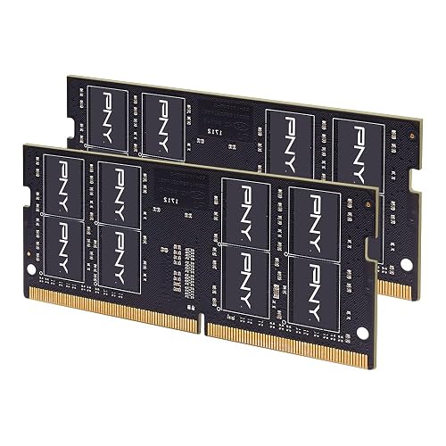 PNY Performance 32GB (2x16GB) DDR4 DRAM 3200MHz (PC4-25600) CL22 (Compatible with 2933MHz, 2666MHz, 2400MHz or 2133MHz) 1.2V Notebook/Laptop (SODIMM) Computer Memory Kit – MN32GK2D43200-TB
