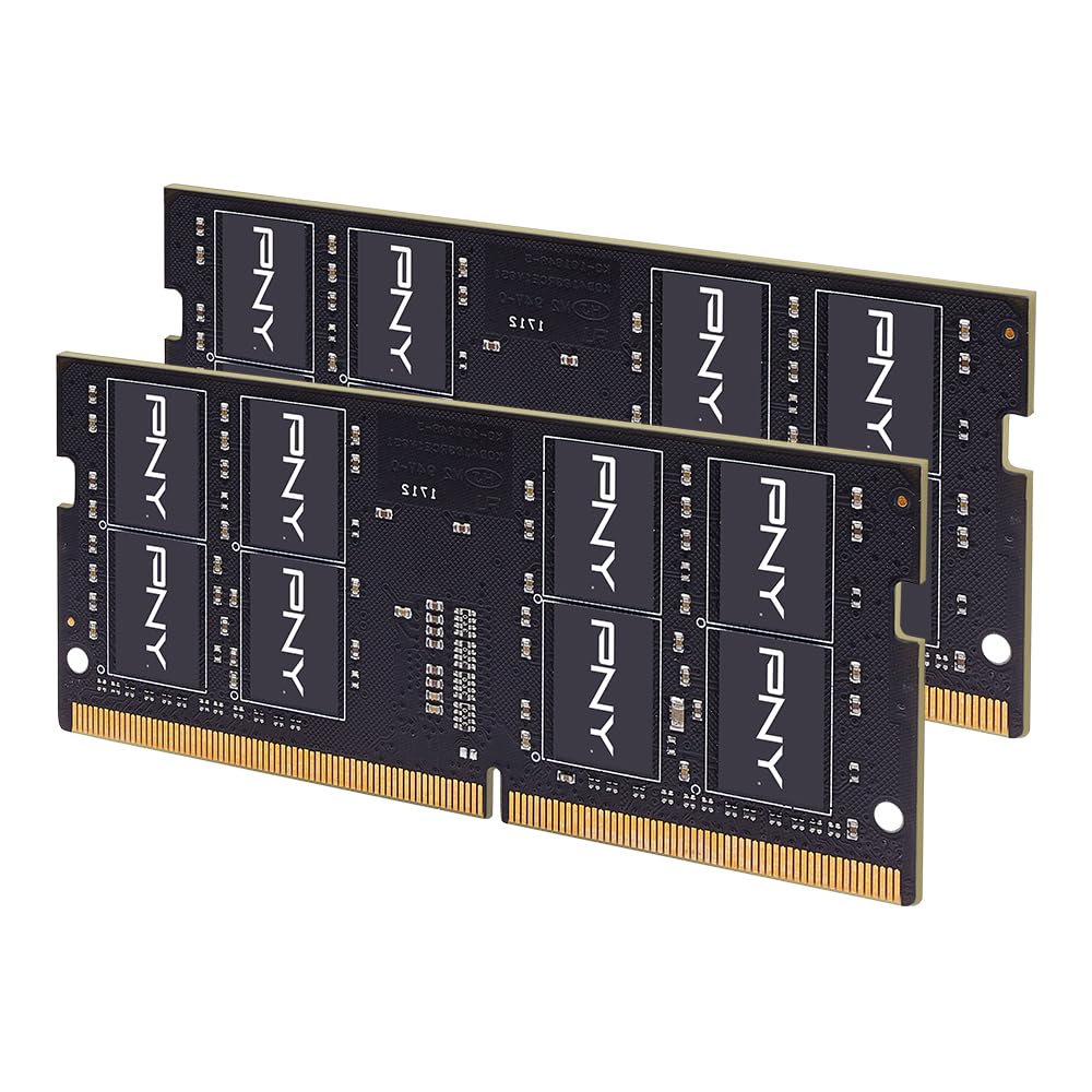Photo 1 of PNY Performance 32GB (2x16GB) DDR4 DRAM 3200MHz (PC4-25600) CL22 (Compatible with 2933MHz, 2666MHz, 2400MHz or 2133MHz) 1.2V Notebook/Laptop (SODIMM) Computer Memory Kit – MN32GK2D43200-TB