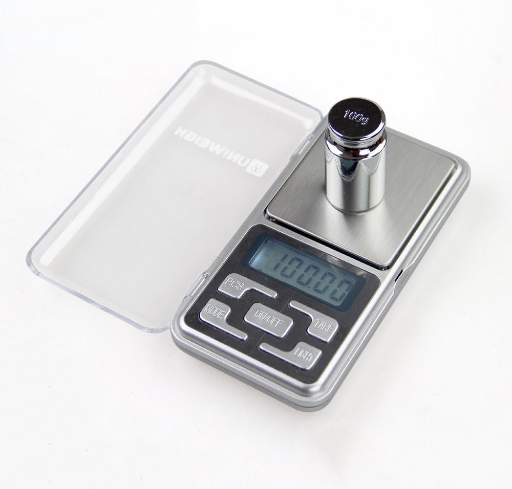 200G0.01G Electronic LCD Display Scale Mini Pocket Digital Scale for Jewelry Kitchen Scale with 100G Calibration Weight