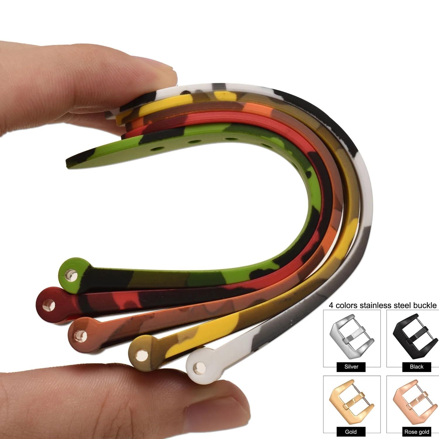 Hebilla acero pulseras silicona Correa de silicona de 20mm, 22mm, 24mm y 26mm, correa de silicona for reloj, pulsera, correa de reloj inteligente, correa de reloj de goma de repuesto deportiva