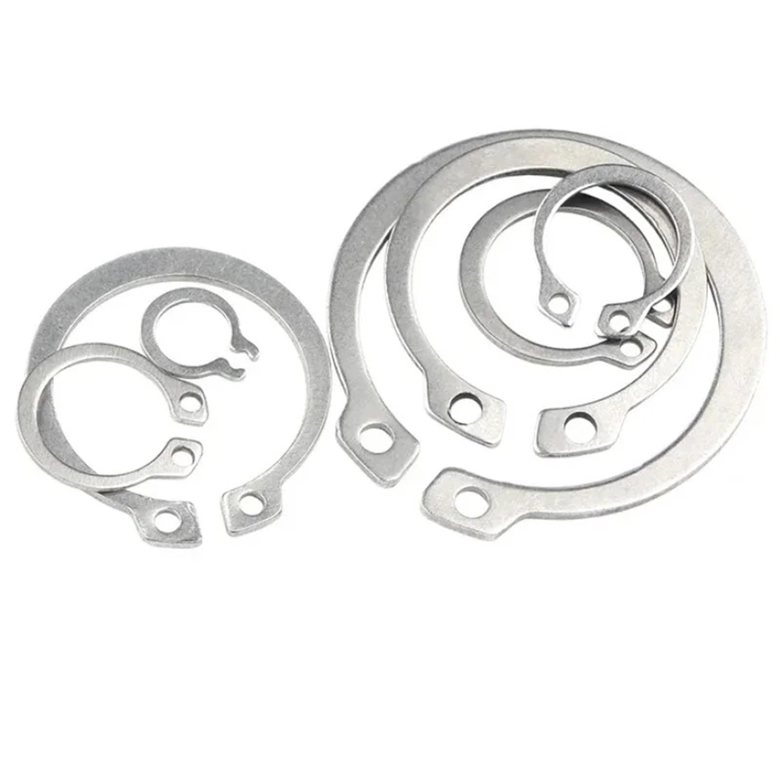 anillo de retención Clip de retención acero inoxidable M3-M52 304, anillo presión, arandelas tipo C, Circlip externo for eje rodamiento Para mantenimiento(M48,10Pcs)