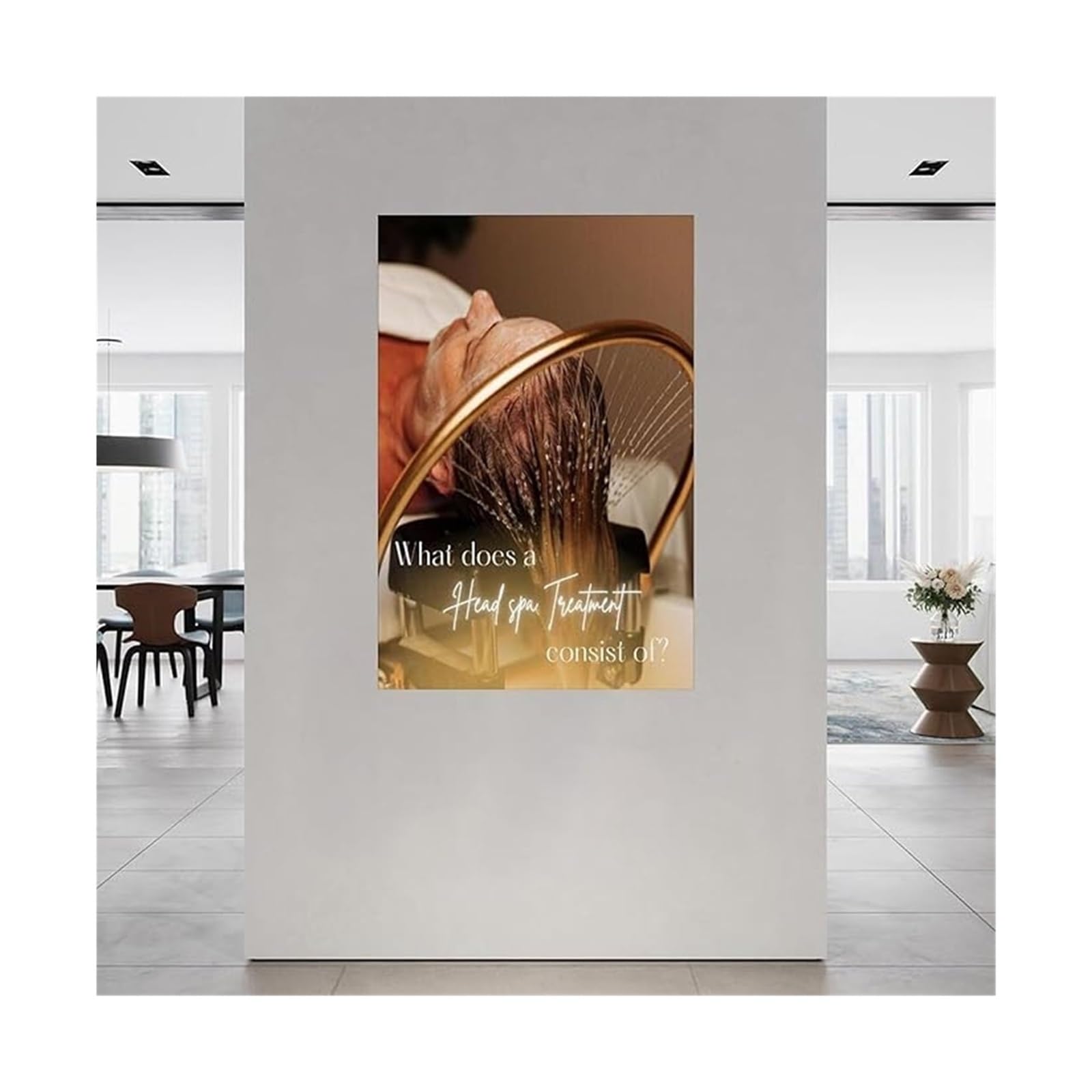 ZGPOSQKZSC Head Spa Beauty Salon Aesthetic Poster Wall-Art For Salon Decor Bathroom And Home Spa Relaxation(Framed,16x24inch(40x60cm))