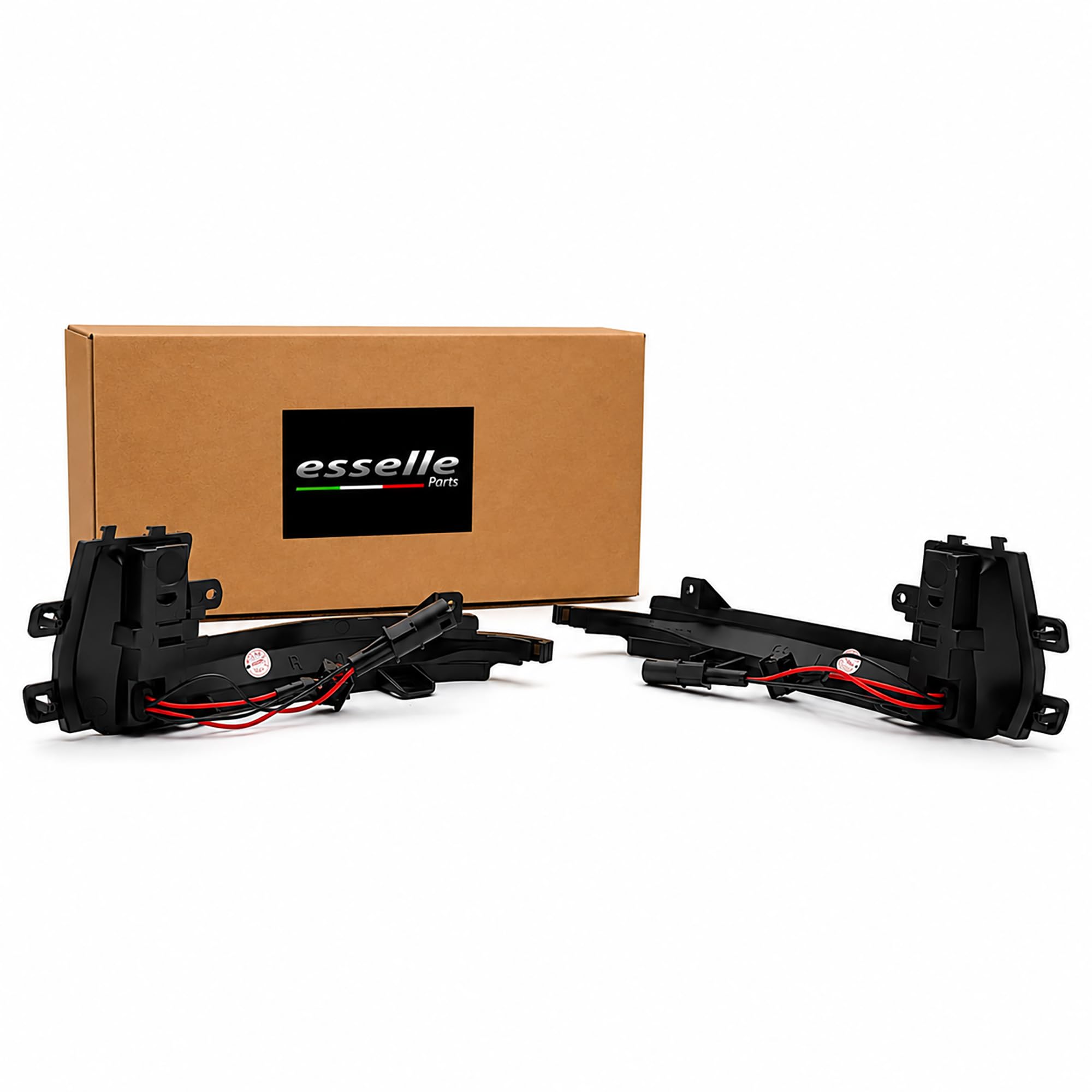 Coppia Frecce LED Dinamiche per Specchietti per Audi A3 8P Dal 06/2009 In Poi, A4 B8 dal 06/2009 in poi, A5 8T dal 06/2009 in poi, Indicatori Laterali Sequenziali CANBUS Plug & Play | Nero Fumé