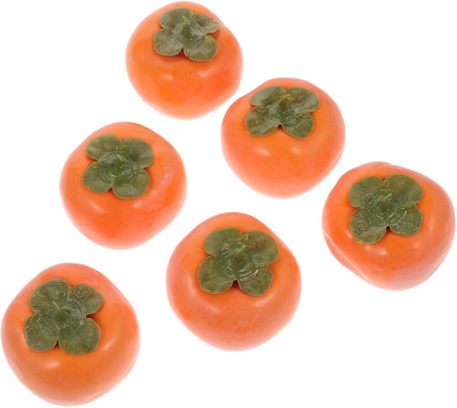 18pcs Lifelike Simulation Persimmon Props Decorative Fake Fruits for Photo Booth Props Fruit Decorations