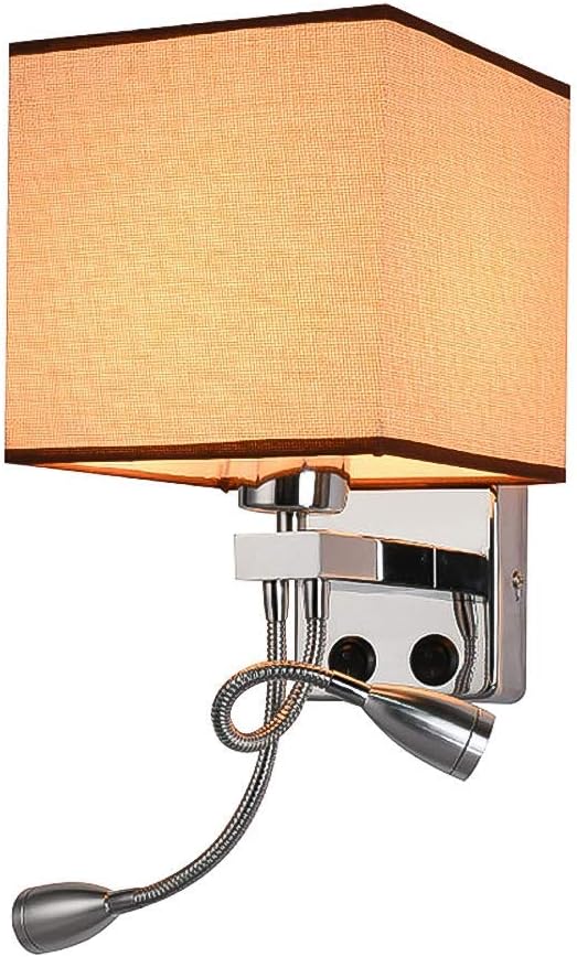 Led Wall Mounted Reading Light, Warm White Indoor [Wall] Lighting Fixtures Set of 2 Surface Mounted with Switch 3000K E27,Brown,Set of 2