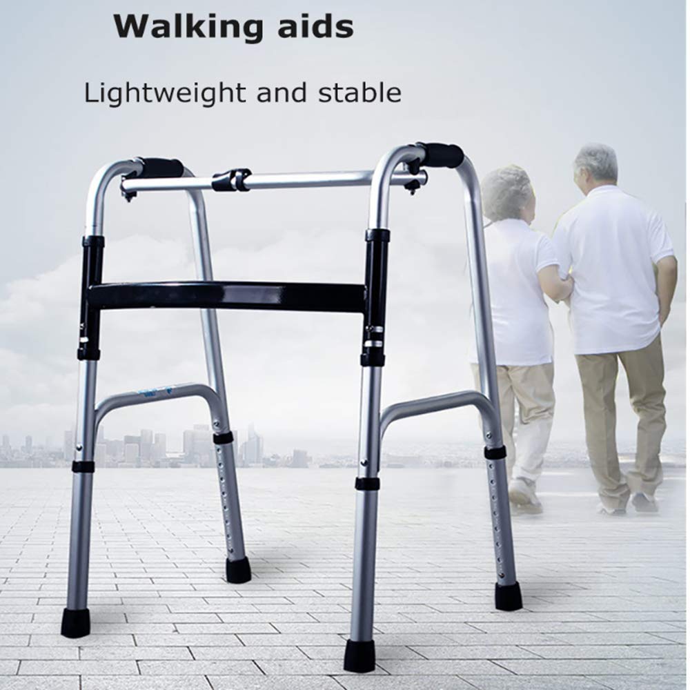 Cesta para Caminante para Personas Mayores, Cesta Plegable para Caminante para Personas Mayores, Ayuda para Caminar, portátil, Ligera, con pie, Soporte con Ruedas Delanteras, Ayuda