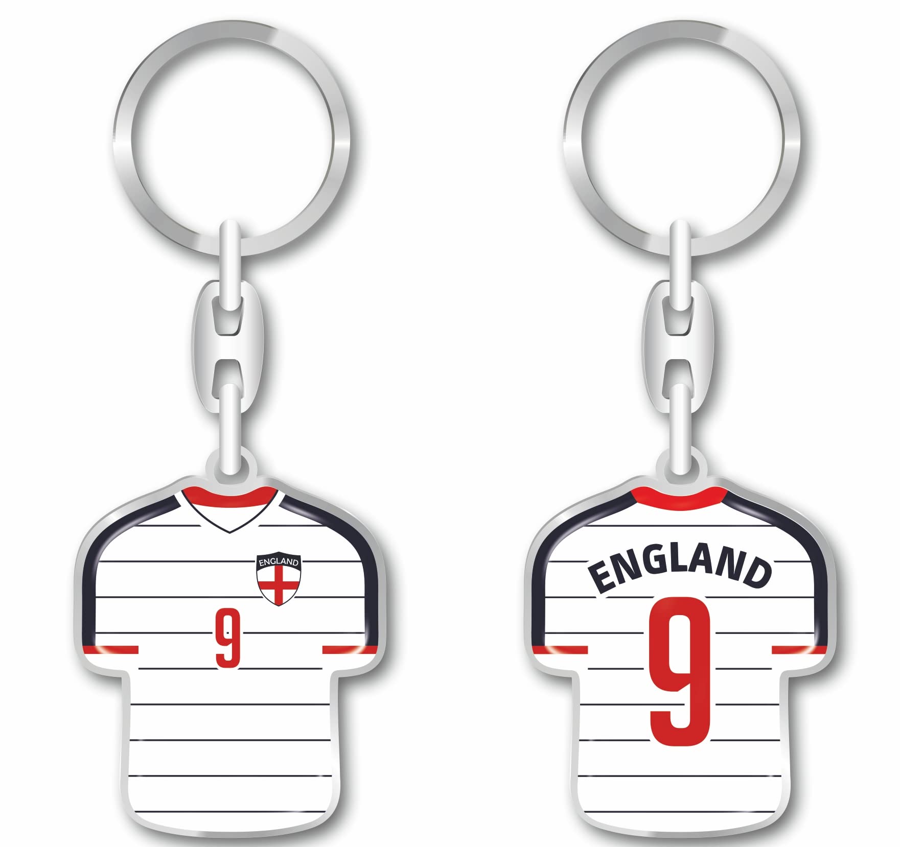 daged England Schlüsselanhänger Trikot Schlüsselring Harzbeschichtung 3D Effekt + Aufkleber praktische Funktionalität - TR