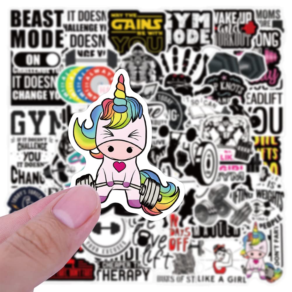 50PCS Gym Fitness Stickers Workout Planner Stickers for Planners and Journals Gifts for Girls and Teen,Laptop Skateboard Computer Phone Stickers for Boys Girls Teens Kids Adults