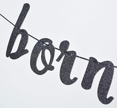 Miniatura 9 de Born to Rock - Cartel con purpurina para decoraciones de fiesta de cumpleaños (dorado)