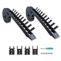 Vista 7 de 2 cables de cadena de arrastre de 39.4 pulgadas, cadena de cable R15 para fresadora CNC e impresora 3D, 2 pares adicionales de conectores finales, 1