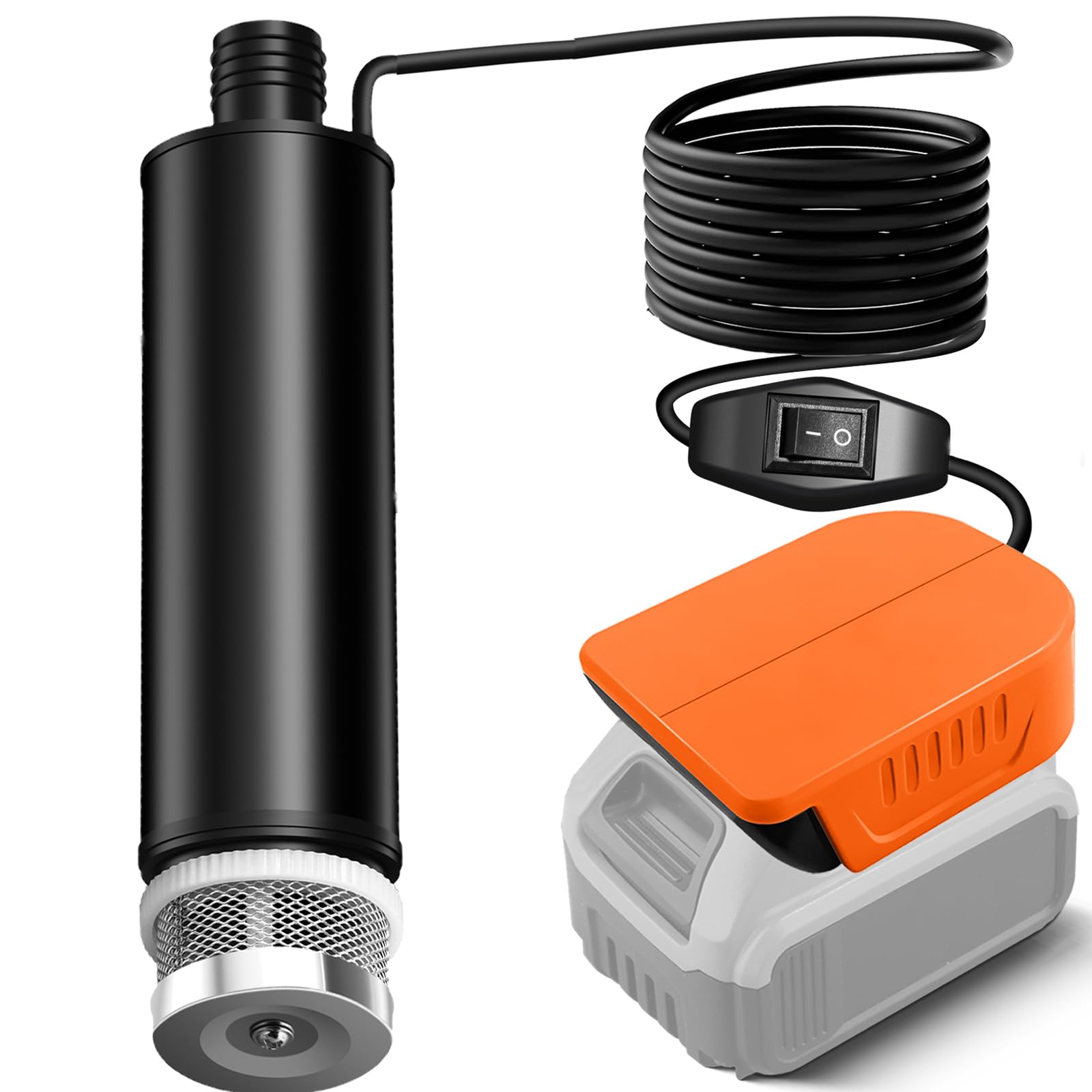TPDL Submersible Water Pump for Dewalt 18V 20V Battery，120W 12 V Transfer Pump with 5m Cable, Cordless Oil Suction Pump, Oil Gun for Gardena, Pool Garden