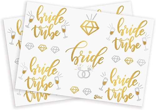 Miniatura 5 de Kit de decoración de fiesta para novias Accesorios para ajuar de novia faja tiara bandas doradas y plateadas velos y tatuajes