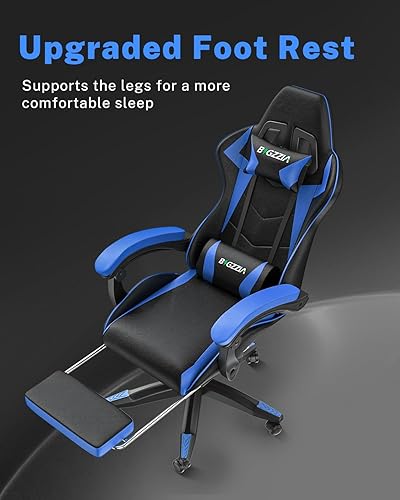 Miniatura 18 de Gaming Chair with RGB LED Lights, High Back Ergonomic Computer Gamer Chair with Headrest and Lumbar Support, Racing Style Reclining Game Chair for