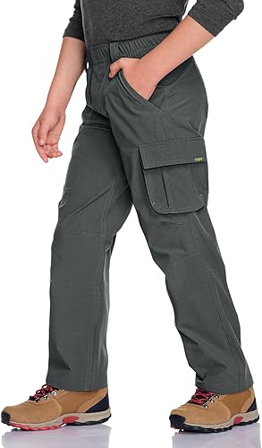 Miniatura 8 de CQR Pantalones cargo de senderismo para niños y jóvenes, UPF50+ pantalones de secado rápido para acampar al aire libre
