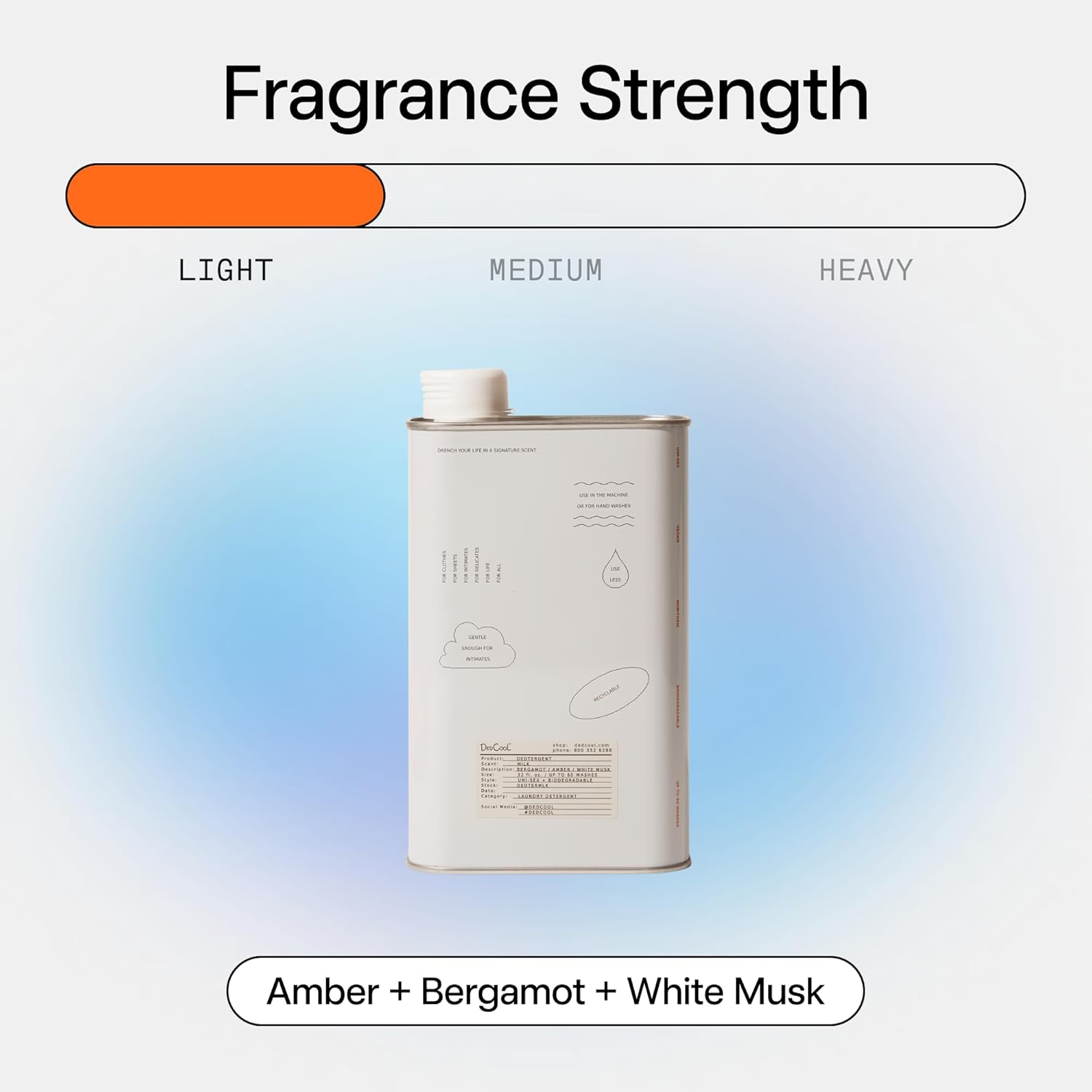 DedCool Liquid Laundry Detergent | Milk | Luxurious Scent | Stain-Removing Formula | Infused with Natural Essential Oils | Non-Toxic | 60 Washes | 32 fl oz - Image 6