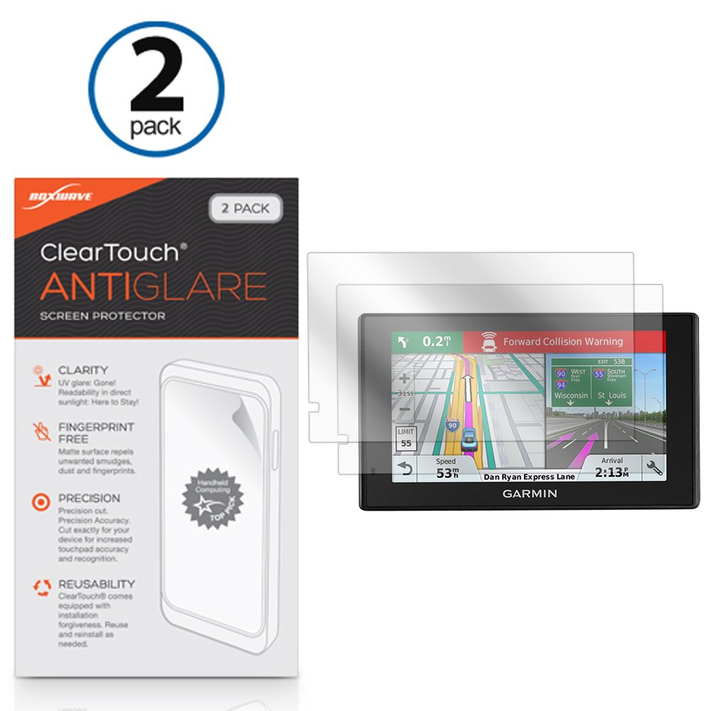 BoxWave Screen Protector for Garmin DriveAssist 51 LMT-S (Screen Protector ClearTouch Anti-Glare (2-Pack), Anti-Fingerprint Matte Film Skin for Garmin DriveAssist 51 LMT-S