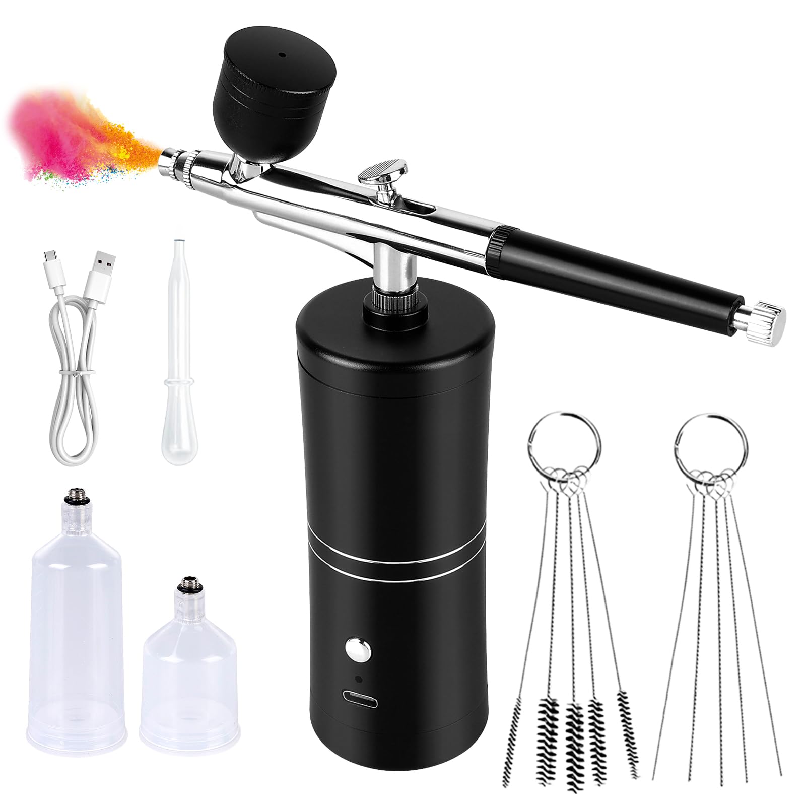 Set Aerografo Senza Fili,Kit Pistola Aerografo Senza Fili,Aerografo A Mano Ricaricabile,Set Di Aerografi Manuali Ricaricabili Per Trucco,Decorazione Di Torte,Nail Art,Ricaricabile