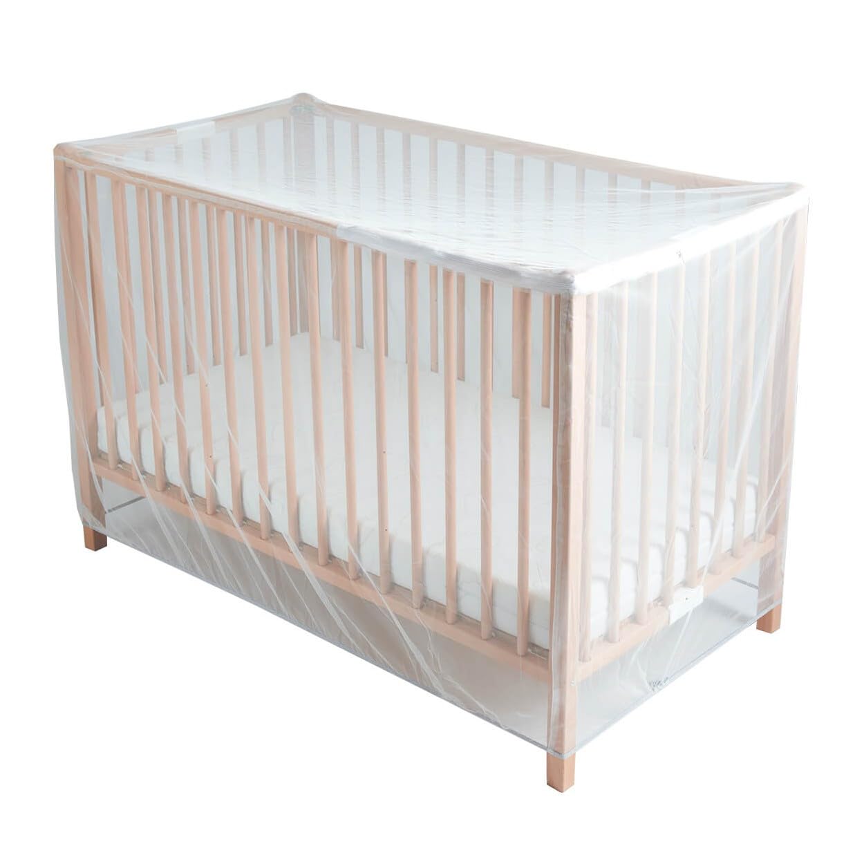 Tinéo Moustiquaire lit bébé intégrale - Toile moustiquaire zippée adaptable lit bébé 60x120 cm et 70x140 cm