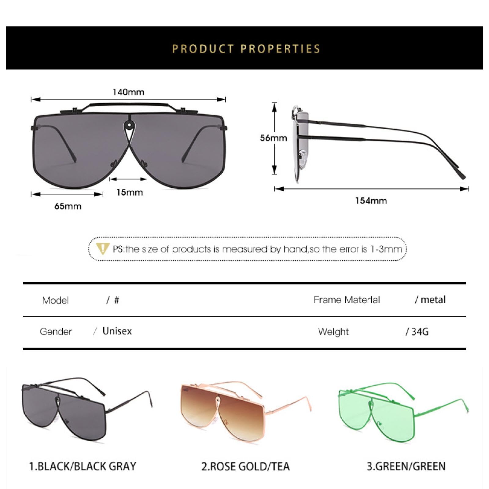 Gafas de sol de gran tamaño para hombre y mujer, moda UV400, estilo vintage.