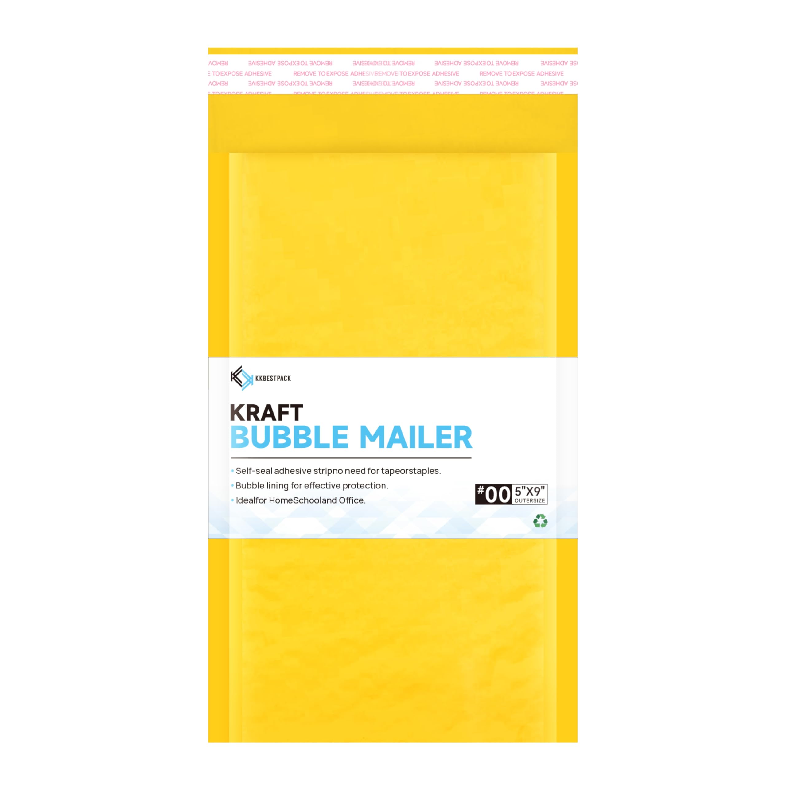 Kkbestpack 5x10 Inch Kraft Bubble Mailers #00, Self-Seal Padded Mailing Envelopes, Pack of 250