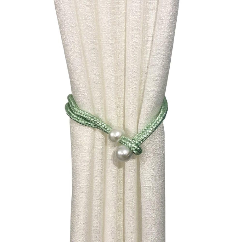 Vakorise Grün Curtain Ties, 2 Pack Faux Pearl Adjustable Rope Tie Backs For Drapes, Multicolor