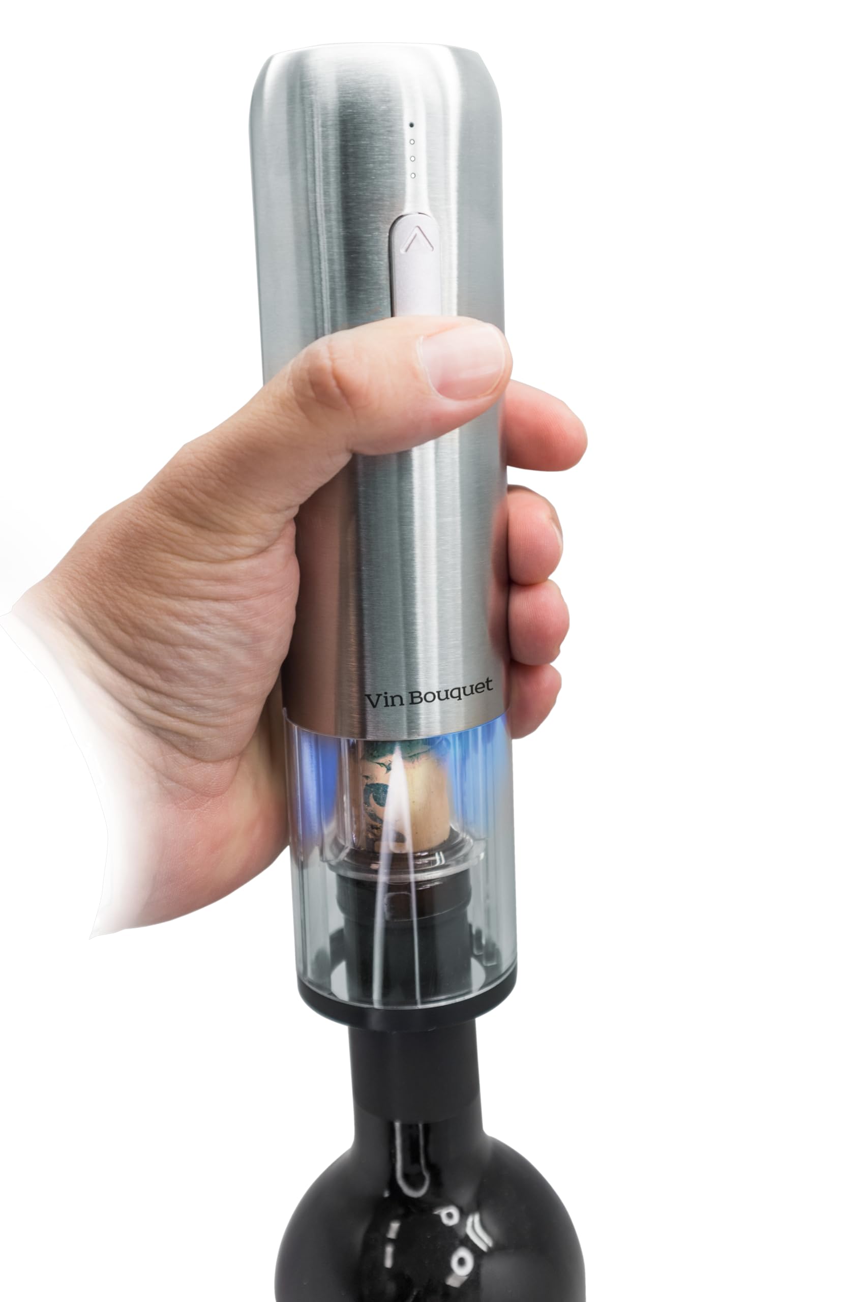 Tire-bouchon électrique compact avec indicateur de batterie et décapsuleur inclus
